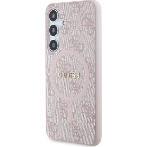Hurtownia GSM - Etui Guess GUHMS24SG4GFRP Samsung Galaxy S24 tvrdý kryt 4G Collection Kůže Metal Logo MagSafe růžový/pink - GUE3328 - {ean13} - Hurt
