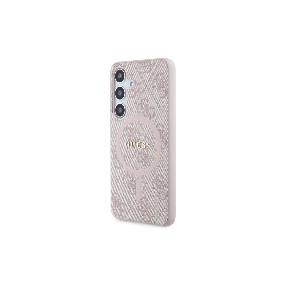 Hurtownia GSM - Etui Guess GUHMS24SG4GFRP Samsung Galaxy S24 tvrdý kryt 4G Collection Kůže Metal Logo MagSafe růžový/pink - GUE3328 - {ean13} - Hurt