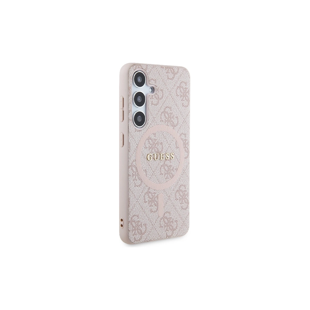 Hurtownia GSM - Etui Guess GUHMS24SG4GFRP Samsung Galaxy S24 tvrdý kryt 4G Collection Kůže Metal Logo MagSafe růžový/pink - GUE3328 - {ean13} - Hurt