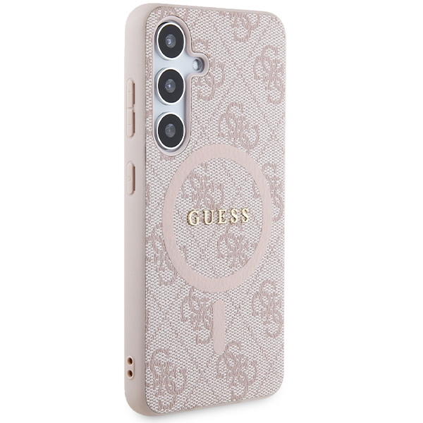 Kryt Guess GUHMS24SG4GFRP Samsung Galaxy S24 hardcase 4G Collection Leather Metal Logo MagSafe pink