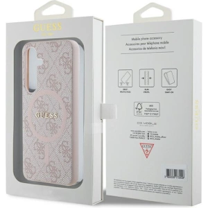 Etui Guess GUHMS24SG4GFRP Samsung Galaxy S24 hardcase 4G Collection Leather Metal Logo MagSafe różowy/pink