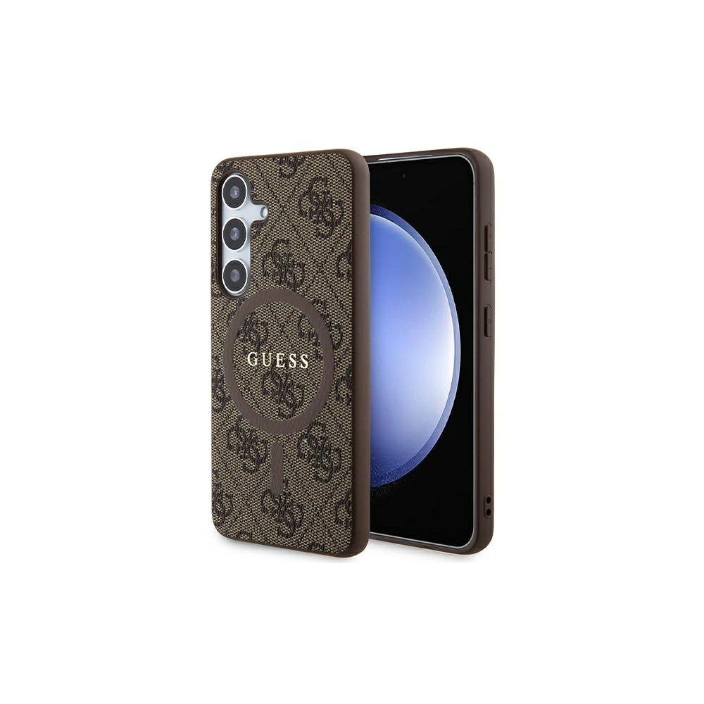Hurtownia GSM - Etui Guess GUHMS24SG4GFRW Samsung Galaxy S24 kemény tok 4G Kollekció Bőr Fém Logó MagSafe barna/barnás - GUE3329 - {ean13} - Hurt
