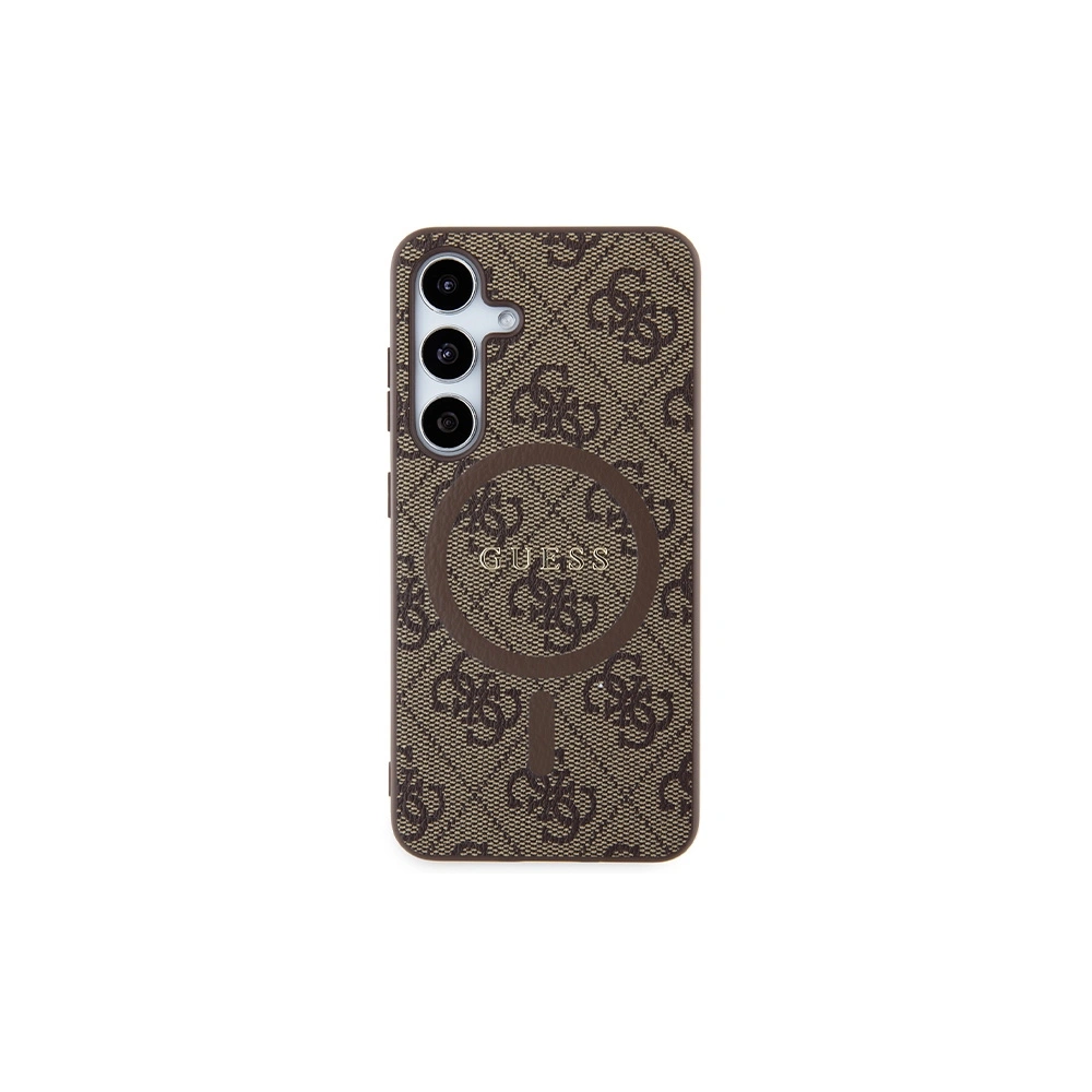 Hurtownia GSM - Case Guess GUHMS24SG4GFRW Samsung Galaxy S24 Hardcase 4G Collection Leder Metall Logo MagSafe braun/brown - GUE3329 - {ean13} - Hurt