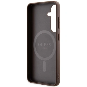 Etui Guess GUHMS24SG4GFRW Samsung Galaxy S24 hardcase 4G Collection Leather Metal Logo MagSafe brązowy/brown