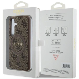 Etui Guess GUHMS24SG4GFRW Samsung Galaxy S24 hardcase 4G Collection Leather Metal Logo MagSafe brązowy/brown