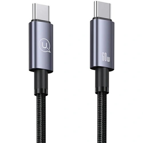 Kabel USAMS US-SJ661 USB-C / USB-C 60W 1,2m Fast Charging stalowy/tarnish