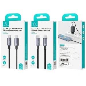 Hurtownia GSM - Kabel USAMS US-SJ661 USB-C / USB-C 60W 1,2m Fast Charging stalowy/tarnish - USA1058 - {ean13} - Hurt