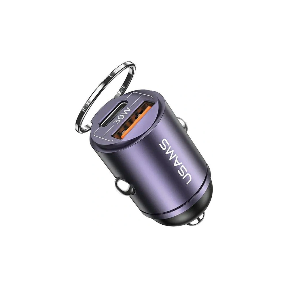 Hurtownia GSM - USAMS C38 autós töltő USB-A, USB-C 30W PD Gyors Töltés lila/purple - USA1060 - {ean13} - Hurt