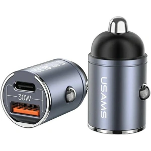 Hurtownia GSM - USAMS C38 autós töltő USB-A, USB-C 30W PD Gyors Töltés lila/purple - USA1060 - {ean13} - Hurt