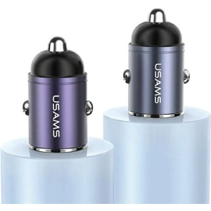 Hurtownia GSM - USAMS C38 autós töltő USB-A, USB-C 30W PD Gyors Töltés acél/rozsdamentes acél - USA1061 - {ean13} - Hurt