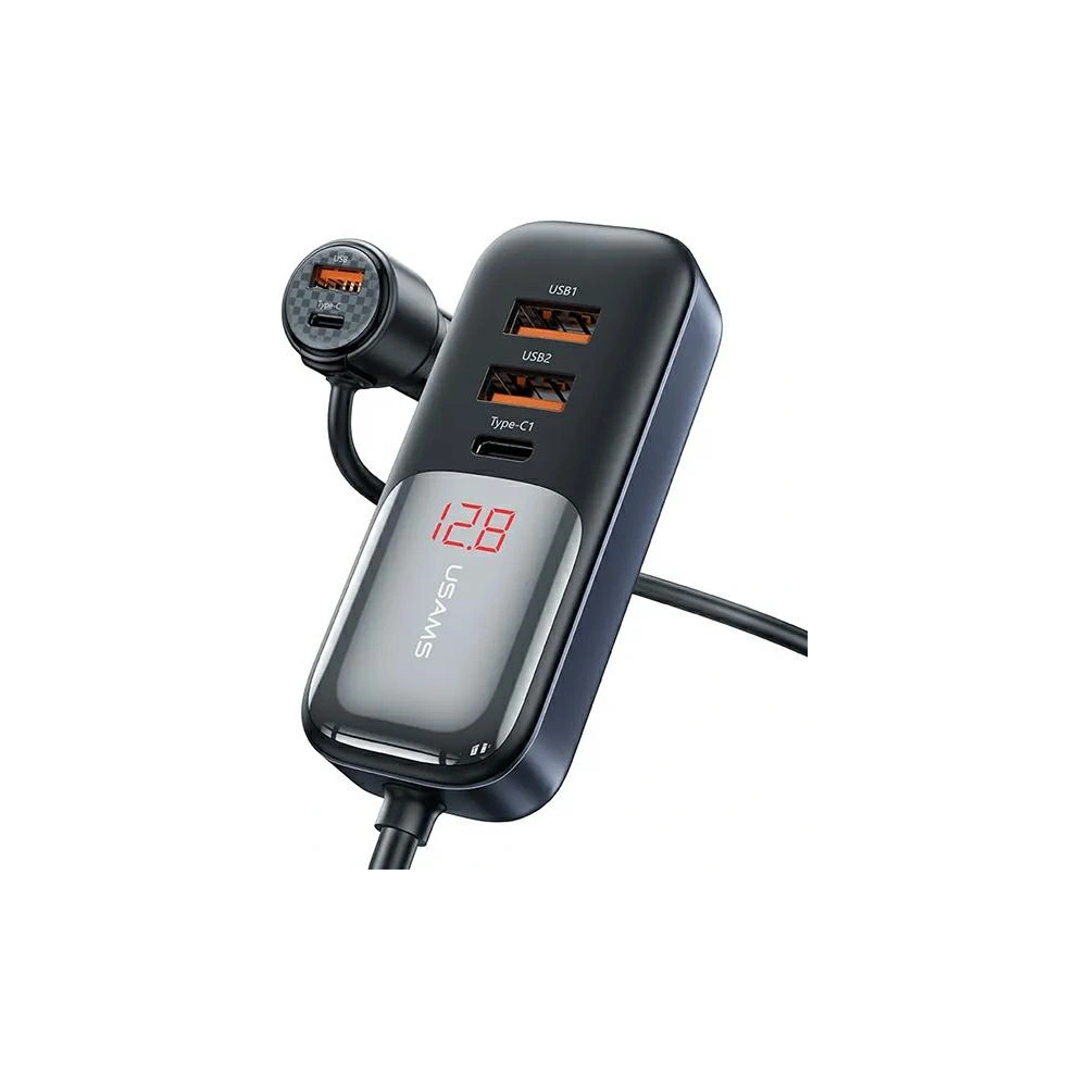 Hurtownia GSM - USAMS C40 autós töltő 3xUSB-A, 2xUSB-C 165W PD+QC Gyors Töltés fekete - USA1062 - {ean13} - Hurt