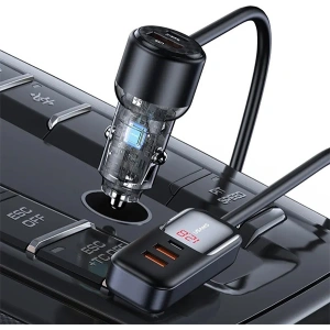 Hurtownia GSM - USAMS C40 autós töltő 3xUSB-A, 2xUSB-C 165W PD+QC Gyors Töltés fekete - USA1062 - {ean13} - Hurt