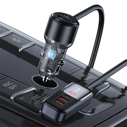Ładowarka samochodowa USAMS C40 3xUSB-A,2 xUSB-C 165W PD+QC Fast Charge czarny/black