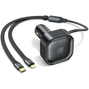 Hurtownia GSM - Încărcător auto USAMS C41 cu cablu retractabil 1xUSB-C, 1xLightning PD 30W Încărcare rapidă negru/black - USA1063 - {ean13} - Hurt