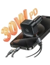 Hurtownia GSM - Ładowarka samochodowa USAMS C41 ze zwijanym kablem 1xUSB-C, 1xLightning PD 30W Fast Charge czarny/black - USA1063 - {ean13} - Hurt