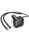 Hurtownia GSM - Ładowarka samochodowa USAMS C41 ze zwijanym kablem 2xUSB-C PD 30W Fast Charge czarny/black - USA1064 - {ean13} - Hurt
