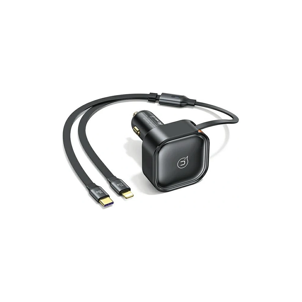Hurtownia GSM - Auto nabíječka USAMS C41 s navíjecím kabelem 2xUSB-C PD 30W rychlé nabíjení černá/black - USA1064 - {ean13} - Hurt