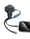 Hurtownia GSM - Ładowarka samochodowa USAMS C41 ze zwijanym kablem 2xUSB-C PD 30W Fast Charge czarny/black - USA1064 - {ean13} - Hurt
