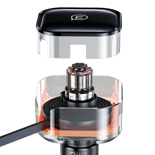 Ładowarka samochodowa USAMS C41 ze zwijanym kablem 2xUSB-C PD 30W Fast Charge czarny/black