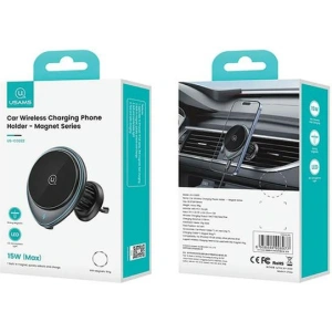 Hurtownia GSM - Auto-Halterung für Lüftungsgitter USAMS US-CD222 mit induktiver Ladefunktion 15W schwarz/black - USA1066 - {ean13} - Hurt
