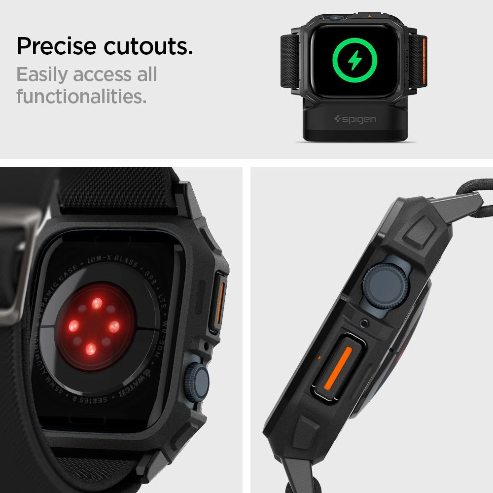 Hurtownia GSM - Etui Spigen Lite Fit Pro Apple Watch 4/5/6/7/8/9/SE 44/45mm Matt Fekete - SPN3352 - {ean13} - Hurt