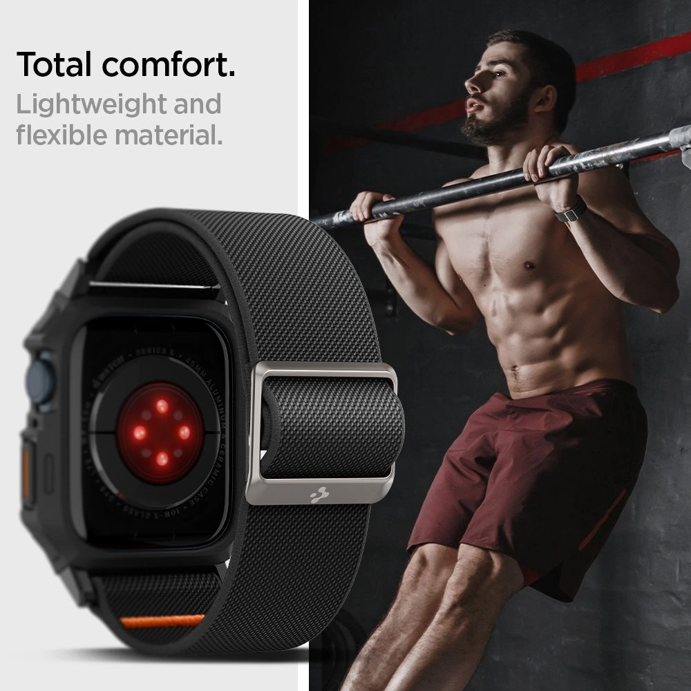 Hurtownia GSM - Etui Spigen Lite Fit Pro Apple Watch 4/5/6/7/8/9/SE 44/45mm Matt Fekete - SPN3352 - {ean13} - Hurt