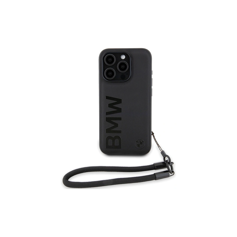 Hurtownia GSM - Etui BMW BMHCP15X23RMRLK Apple iPhone 15 Pro Max kemény tok Signature Leather Wordmark Cord fekete/black - BMW615 - {ean13} - Hurt