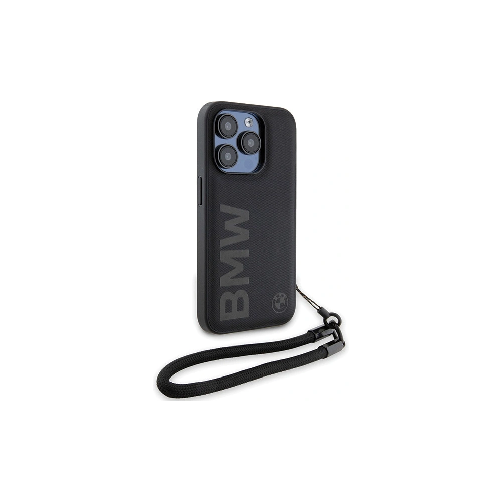 Hurtownia GSM - Etui BMW BMHCP15X23RMRLK Apple iPhone 15 Pro Max kemény tok Signature Leather Wordmark Cord fekete/black - BMW615 - {ean13} - Hurt