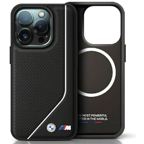 Hurtownia BMW - 3666339234478 - BMW616 - Etui BMW BMHMP15L23PUCPK Apple iPhone 15 Pro hardcase Perforated Twisted Line MagSafe czarny/black - B2B homescreen