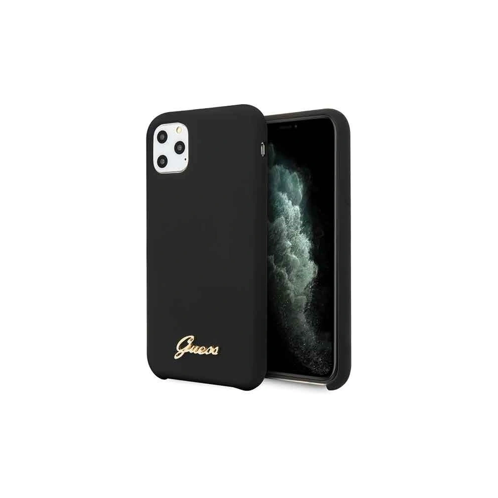 Hurtownia GSM - Etui Guess GUHCN58LSLMGBK Apple iPhone 11 Pro black/czarny hard case Silicone Vintage Gold Logo - GUE166BLK - {ean13} - Hurt