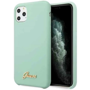 Hurtownia GSM - Etui Guess GUHCN58LSLMGG Apple iPhone 11 Pro zielony/green hard case Silicone Vintage Gold Logo - GUE167GRN - {ean13} - Hurt