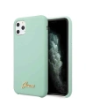 Guess GUHCN58LSLMGG iPhone 11 Pro green hard case Silicone Vintage Gold Logo