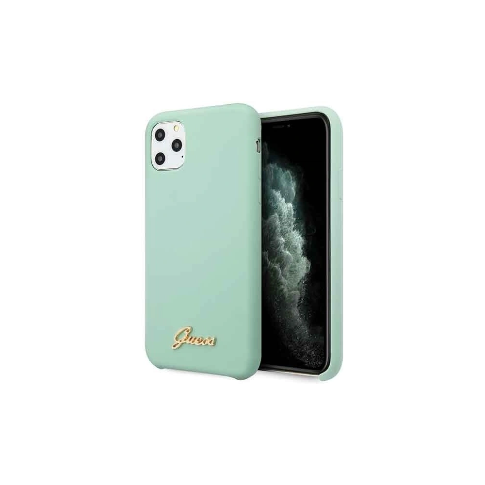Hurtownia GSM - Etui Guess GUHCN58LSLMGG Apple iPhone 11 Pro zielony/green hard case Silicone Vintage Gold Logo - GUE167GRN - {ean13} - Hurt