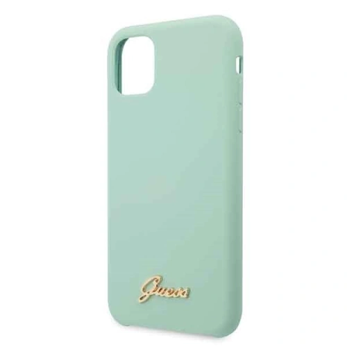 Etui Guess GUHCN58LSLMGG Apple iPhone 11 Pro zielony/green hard case Silicone Vintage Gold Logo
