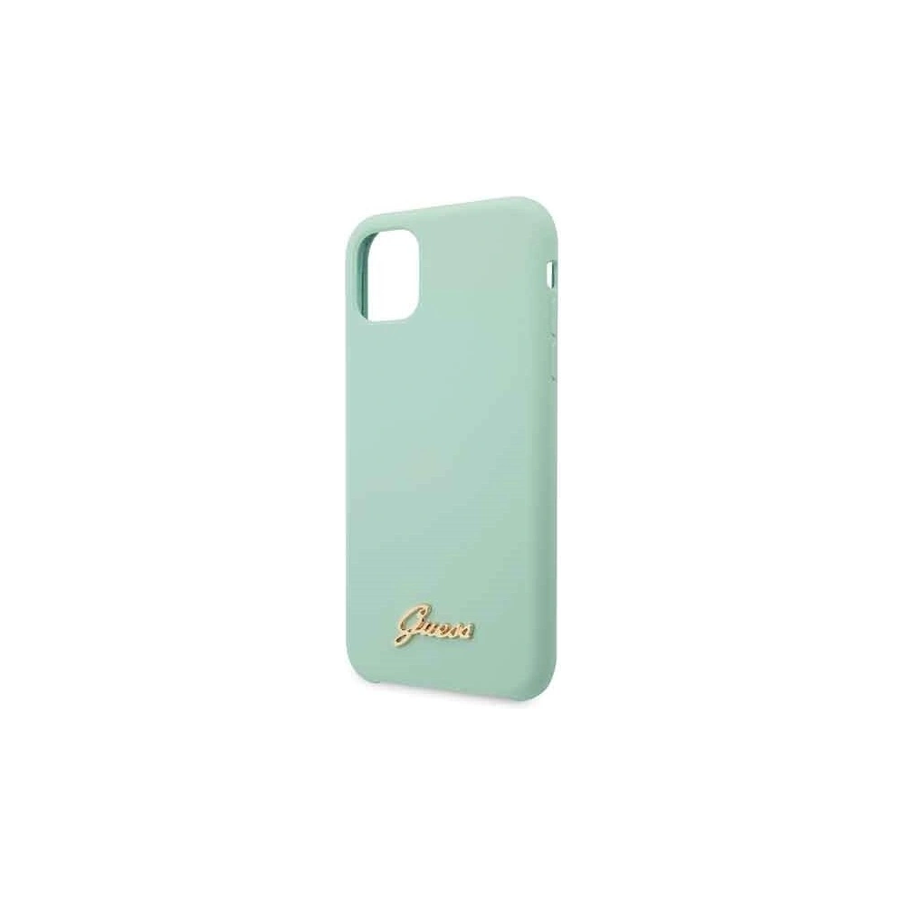 Hurtownia GSM - Etui Guess GUHCN58LSLMGG Apple iPhone 11 Pro zielony/green hard case Silicone Vintage Gold Logo - GUE167GRN - {ean13} - Hurt