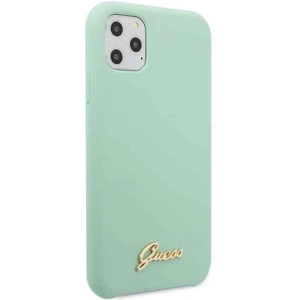 Hurtownia GSM - Etui Guess GUHCN58LSLMGG Apple iPhone 11 Pro zielony/green hard case Silicone Vintage Gold Logo - GUE167GRN - {ean13} - Hurt