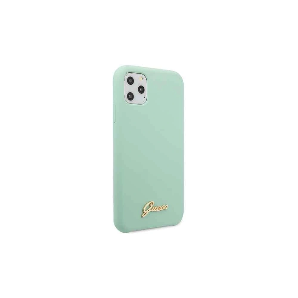 Hurtownia GSM - Etui Guess GUHCN58LSLMGG Apple iPhone 11 Pro zielony/green hard case Silicone Vintage Gold Logo - GUE167GRN - {ean13} - Hurt