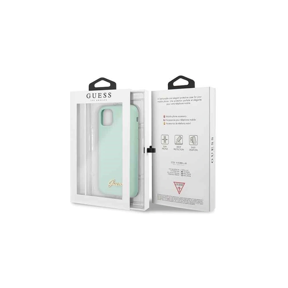 Hurtownia GSM - Etui Guess GUHCN58LSLMGG Apple iPhone 11 Pro zielony/green hard case Silicone Vintage Gold Logo - GUE167GRN - {ean13} - Hurt