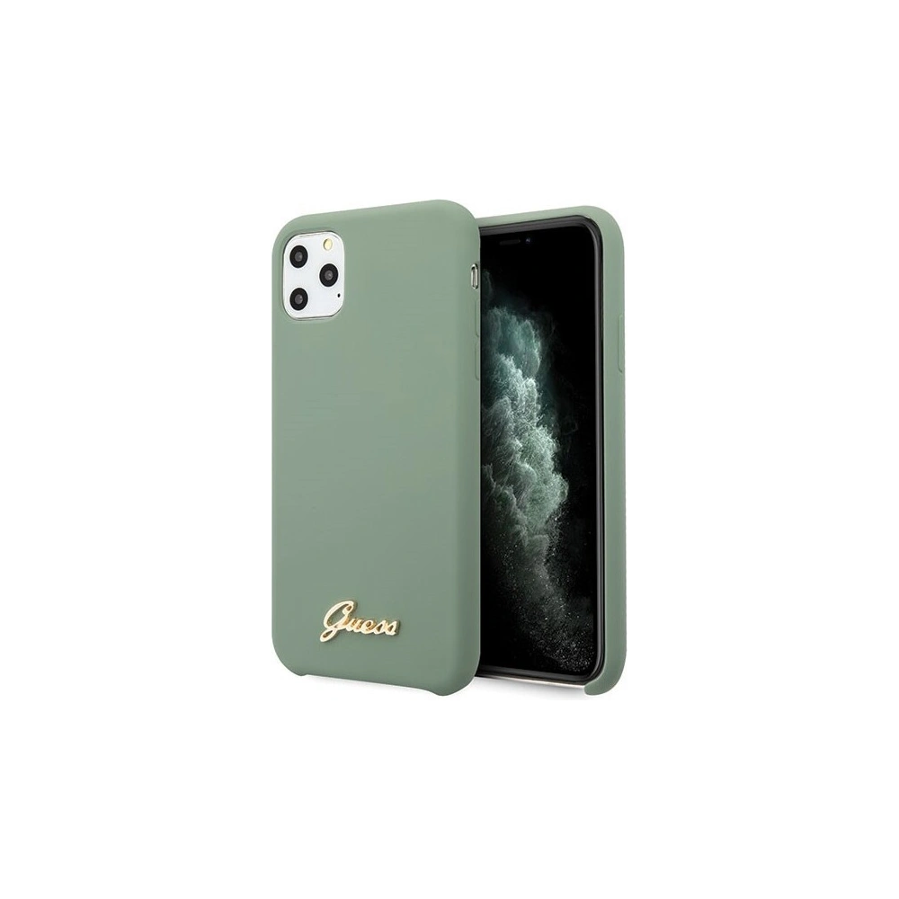 Hurtownia GSM - Etui Guess GUHCN58LSLMGKA Apple iPhone 11 Pro khaki hard case Silicone Vintage Gold Logo - GUE168KHA - {ean13} - Hurt