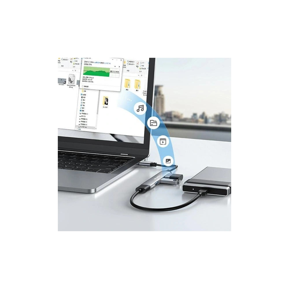 Hurtownia GSM - Adaptér 4w1 AWEI CL-150T hub USB-C / 4xUSB-A černý/black - AWEI177 - {ean13} - Hurt