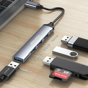Hurtownia GSM - Adapter 4w1 AWEI CL-150T hub USB-C / 4xUSB-A fekete/black - AWEI177 - {ean13} - Hurt