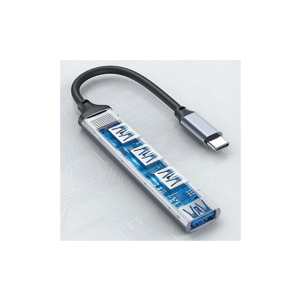 Hurtownia GSM - Adapter 4w1 AWEI CL-150T Hub USB-C / 4xUSB-A schwarz/black - AWEI177 - {ean13} - Hurt