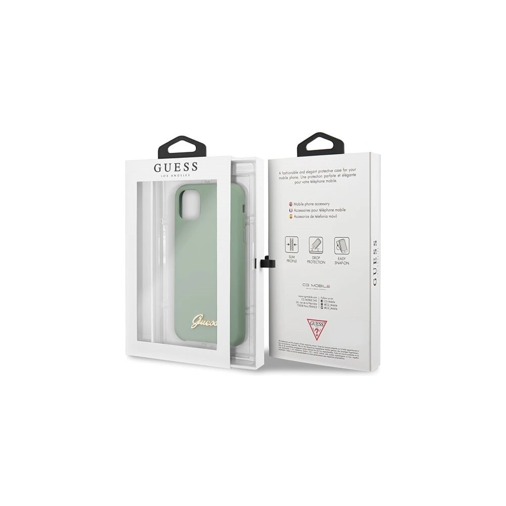 Hurtownia GSM - Etui Guess GUHCN58LSLMGKA Apple iPhone 11 Pro khaki hard case Silicone Vintage Gold Logo - GUE168KHA - {ean13} - Hurt