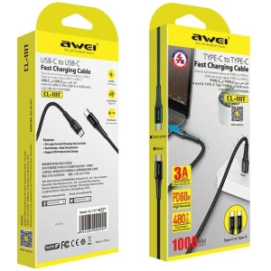 Hurtownia GSM - Kabel AWEI CL-111T USB-C / USB-C 60W czarny/black - AWEI178 - {ean13} - Hurt