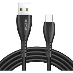 Hurtownia GSM - Cablu AWEI CL-115T USB-A / USB-C 2.4A negru/black - AWEI179 - {ean13} - Hurt