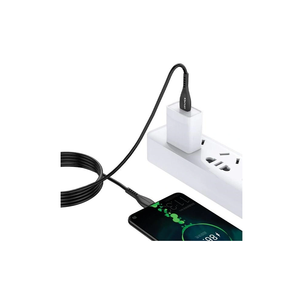 Hurtownia GSM - Kabel AWEI CL-115T USB-A / USB-C 2.4A černý/black - AWEI179 - {ean13} - Hurt