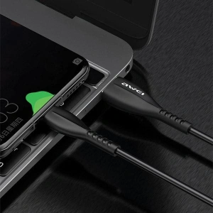 Hurtownia GSM - Kabel AWEI CL-115T USB-A / USB-C 2.4A czarny/black - AWEI179 - {ean13} - Hurt