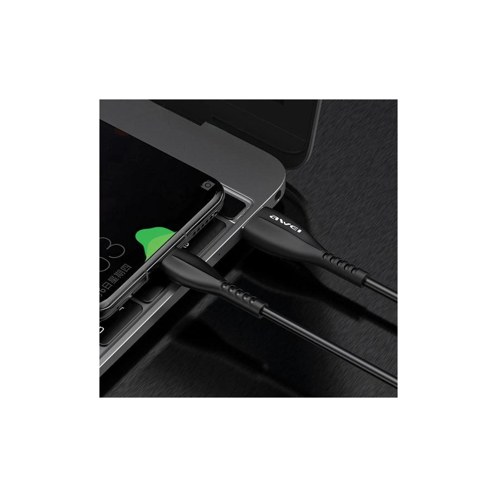 Hurtownia GSM - Kabel AWEI CL-115T USB-A / USB-C 2.4A černý/black - AWEI179 - {ean13} - Hurt