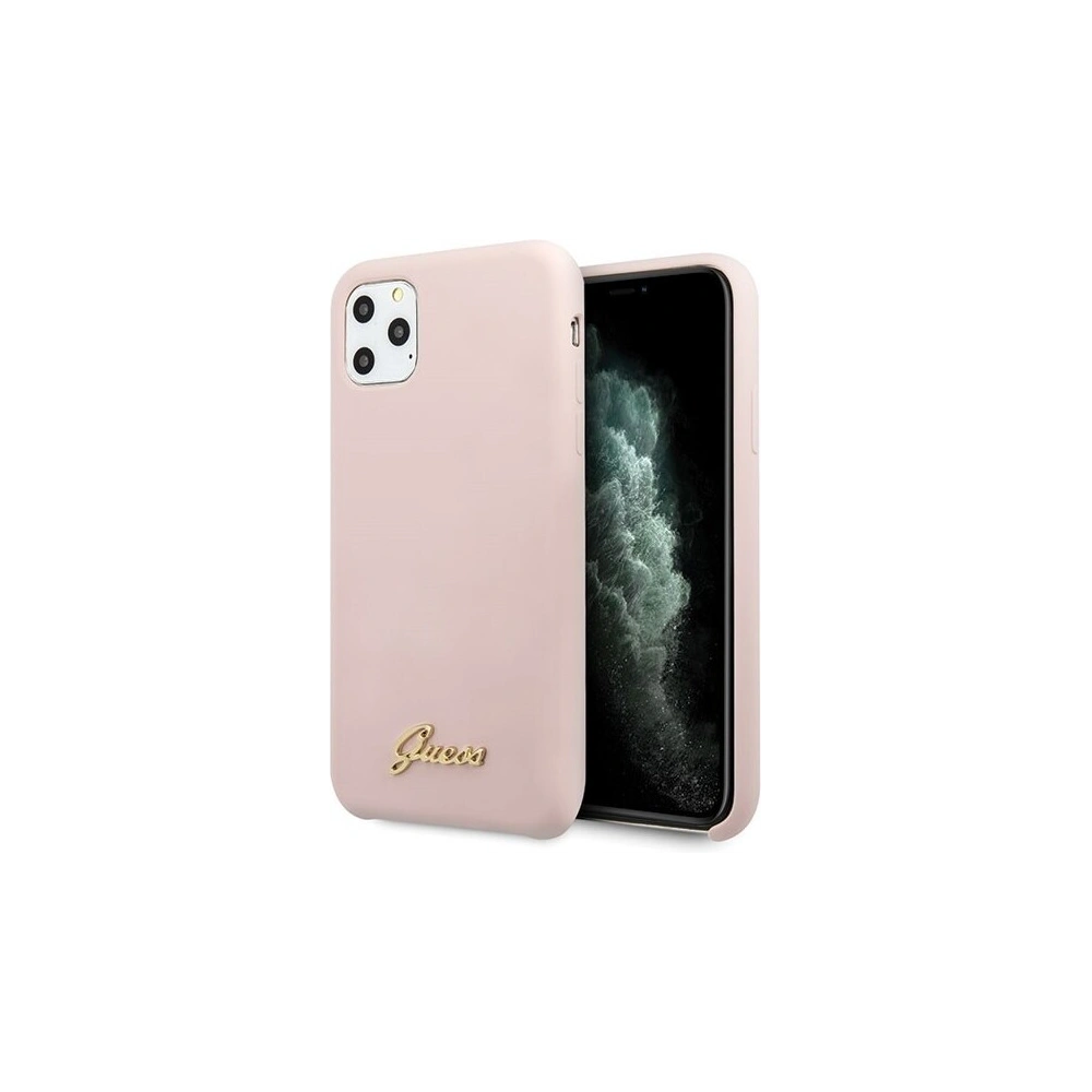 Hurtownia GSM - Etui Guess GUHCN58LSLMGLP Apple iPhone 11 Pro jasnoróżowy/light pink hard case Silicone Vintage Gold Logo - GUE169PNK - {ean13} - Hurt
