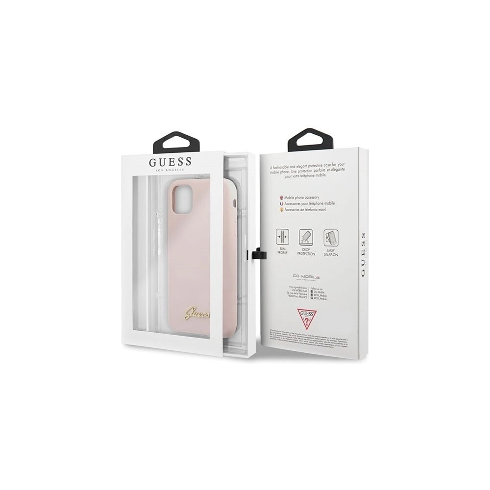 Hurtownia GSM - Etui Guess GUHCN58LSLMGLP Apple iPhone 11 Pro jasnoróżowy/light pink hard case Silicone Vintage Gold Logo - GUE169PNK - {ean13} - Hurt